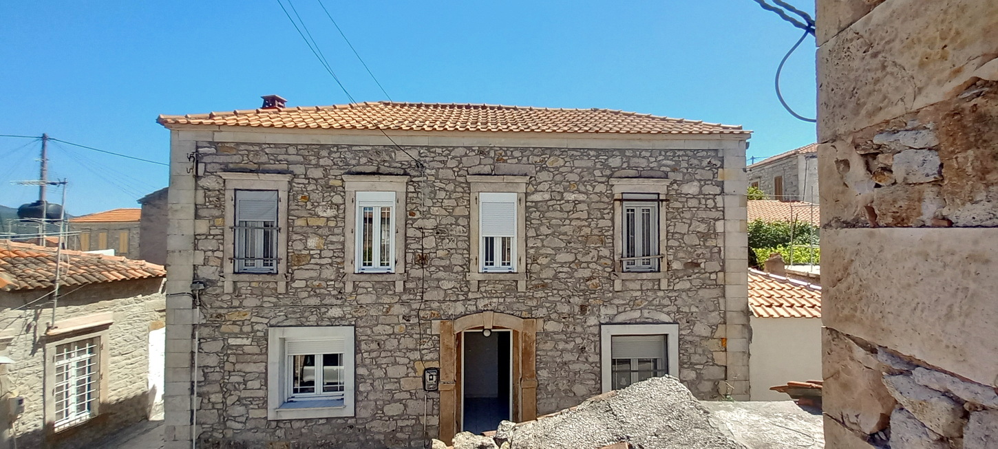 Elegant Three Bedroom Stone House in Polichnitos for Sale